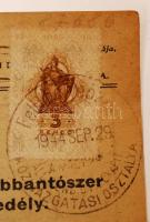 1944 Lőszer, robbanóanyag és robbantószer vásárlási engedély, okmánybélyeggel