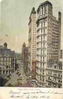 New York, Park Row, decorated postcard (fa)