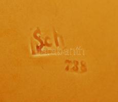 Schütz, szecessziós, süteményes tányér 2db, mázas, jelzett, kézzel festett, apró mázhibákkal. Átmérő...