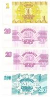 Lettország 1992. 1R + 20R (2x) + 200R T:II,II-
Latvia 1992. 1 Rublis + 20 Rublu (2x) + 200 Rublu C:X...