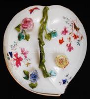 Herendi Rothschild mintás kézzel festett szív alakú bonbonier, hajszálrepedéssel, lepattanással, jel...