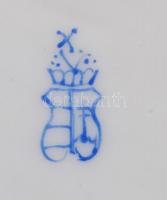 Herendi Rothschild mintás kézzel festett szív alakú bonbonier, hajszálrepedéssel, lepattanással, jel...