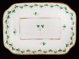 Herendi, petrezselyem mintás, kézzel festett, leveles tálka, hibátlan, jelzett (koronás), 14,5x20 cm