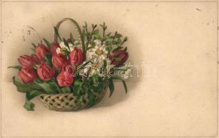 14 db RÉGI motívumlap pár lithoval; művész, hölgy, üdvözlő / 14 old motive cards with some lithos; l...