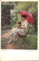 14 db RÉGI motívumlap pár lithoval; művész, hölgy, üdvözlő / 14 old motive cards with some lithos; l...