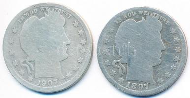 Amerikai Egyesült Államok 1897-1907. 1/4$ Ag "Barber" T:3,3-
USA 1897-1907. Quarter Dollar...