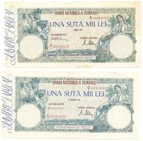 Románia 1946. 100.000L (2xklf) T:III,III- Romania 1946. 100.000 Lei (2xdiff) C:F,VG Krause 68