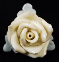 Herendi rózsákkal díszített porcelán gyertyatartó, kézzel festett, jelzett, apró kopásnyomokkal, 13,...