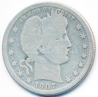 Amerikai Egyesült Államok 1907O 1/4$ Ag "Barber" T:3
USA 1907O Quarter Dollar Ag "Bar...