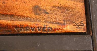 Bronz Madonna plaket,(12cm)fa talpon, Art deco, jelzett (KL)