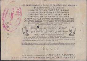1942 Sorsjegy bélyeggel "Les Gueles Cassées"