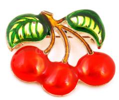 Cseresznye alakú fém kitűző