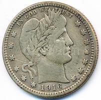 Amerikai Egyesült Államok 1916D 1/4$ Ag "Barber" T:2- apró ph.
USA 1916D Quarter Dollar Ag...