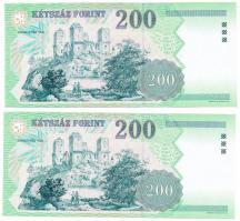 2004. 200Ft "FB" (2x) sorszámkövetők T:I