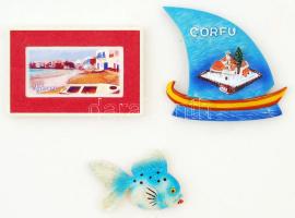 Corfu, Mykonos, hal hűtőmágnes 3db