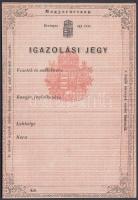 cca 1860-1890 Kitöltetlen igazolási jegy / ID