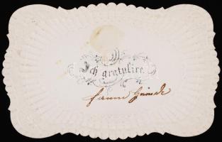 cca 1870 Szívélyes gratuláció, litho üdvözlőkártya /
litho greeting card