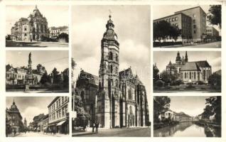 3 db RÉGI felvidéki városképes lap; Kassa, Rimaszombat, Koháryháza / 3 old Upper Hungarian town-view...