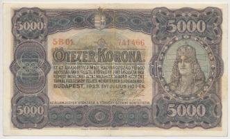 1923. 5000K "Magyar Pénzjegynyomda Rt." T:restaurált