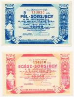 Budapest 1930-1931. "XXV. Osztálysorsjáték" játékterve és reklámja + 1938. "Fél-sorsj...