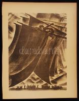 Ruzicskay György (1896-1993): Nézőpontváltás. Algrafia, papír, jelzett az algrafián, 24×18 cm