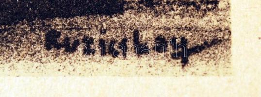 Ruzicskay György (1896-1993): Nézőpontváltás. Algrafia, papír, jelzett az algrafián, 24×18 cm