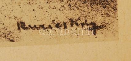 Ruzicskay György (1896-1993): Felismerés. Algrafia, papír, jelzett az algrafián, 24×18 cm