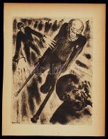 Ruzicskay György (1896-1993): Végítélet felé. Algrafia, papír, jelzett az algrafián, 24×18 cm