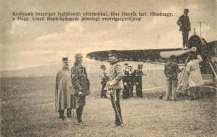 Charles IV with Bier Henrik military pilot, aeroplane So. Stpl (EK)