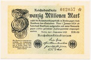 Németország/Weimari Köztársaság 1923. 20.000.000M T:I Germany/Weimar Republic 1923. 20.000.000 Mark C:UNC Krause 108d