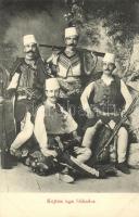 Albanian folklore from Shkuder, militants, Albán folklór, fegyveres katonák