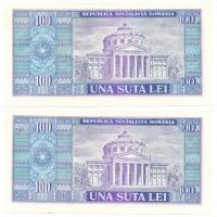 Románia 1966. 100L (2x) sorszámkövetők T:II,II-
Romania 1966. 100 Lei (2x) sequential serials C:XF,V...