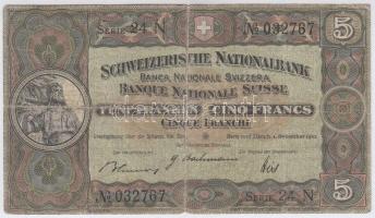 Svájc 1942. 5Fr T:III- Switzerland 1942. 5 Francs C:VG