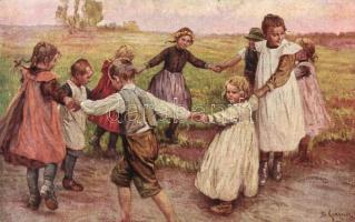 10 db RÉGI motívumlap egy lithoval; gyerek, katonai, hajó, üdvözlő / 10 old motive cards with one li...