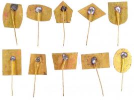 10klf fém, zománcozott magyar fegyvernemi kitűző, közte "Páncélos", "Tüzérség", ...