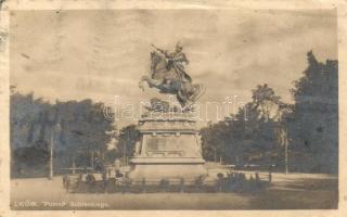 Lviv, Lwów, Lemberg; Pomnik Sobieskiego / statue (Rb)