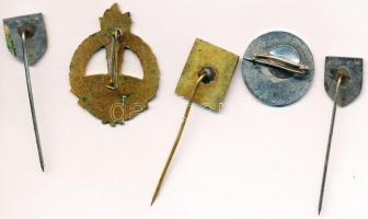 5db zománcozott fém gyulai kitűző és jelvény, közte "Gyula városáért", "Gyulai Kertés...