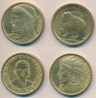 Franciaország 1931. "Nemzetközi Gyarmati Kiállítás" (4xklf) Cu emlékérem sorozat szakadt e...