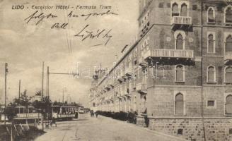 Venice, Venezia; Lido, Excelsior Hotel, Fermata Tram / hotel, tram (EK)