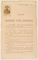 1903 Nagybecskerek, Torontál vármegyei főispánné által kiadott felhívás Kiss Ernő honvédtábornok emlékére állítandó szoborgyűjtési akcióról