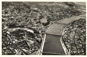 Budapest, Dunai látkép; a m. kir. Állami Térképészeti Intézet légifelvétele