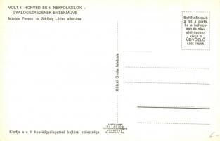 Budapest V. Volt 1. honvéd és 1. népfelkelők gyalogezredének emlékműve (Fővám tér); Hölzel Gyula fel...