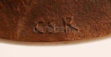 Csíkszentmihályi Róbert (1940-): Bartók Béla, Pásztory Ditta. Bronz plakett, jelzett, két oldalas, d...