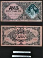 1945-1946. 50P-100.000.000BP (40x) + "MNB" bélyegek (3x négyes ívben) gyűjtemény egyedi al...