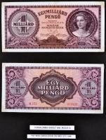 1945-1946. 50P-100.000.000BP (40x) + "MNB" bélyegek (3x négyes ívben) gyűjtemény egyedi al...