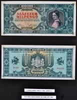 1945-1946. 50P-100.000.000BP (40x) + "MNB" bélyegek (3x négyes ívben) gyűjtemény egyedi al...