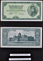 1945-1946. 50P-100.000.000BP (40x) + "MNB" bélyegek (3x négyes ívben) gyűjtemény egyedi al...