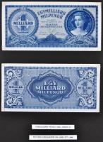 1945-1946. 50P-100.000.000BP (40x) + "MNB" bélyegek (3x négyes ívben) gyűjtemény egyedi al...