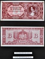 1945-1946. 50P-100.000.000BP (40x) + "MNB" bélyegek (3x négyes ívben) gyűjtemény egyedi al...