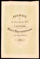 1885 A fővadászmesteri hivatal által kiadott kimutatás a császári udvar által kilőtt vadakról az 1885. vadászévben az ausztriai területekre vonatkozóan / 1885 Ausweis über das abgecshossene Wild in Österreich / 1885 Hunting statement in Austria
